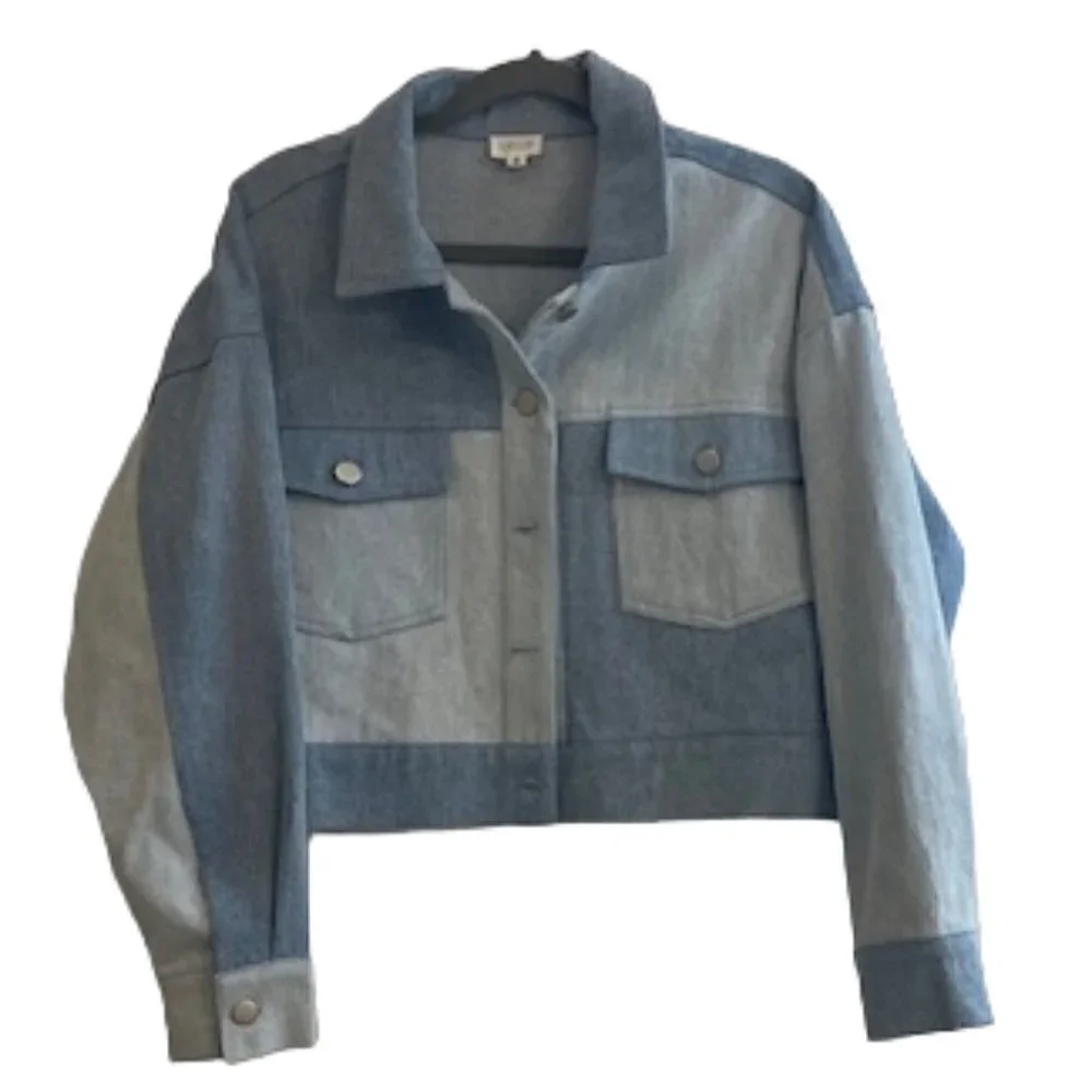 Le Lis Denim Patchwork Jacket, Women's Size M